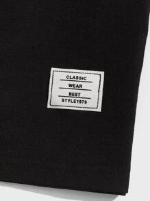 Manfinity VCAY Áo Phông Nam Baggy Giả Cổ Tay Ngắn Cơ Bản Tee Thời Trang Nam Quần Áo Mùa Hè Đan Top - màu đen - Xem 3