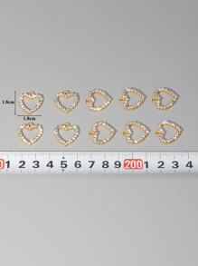 10pcs Heart Design DIY Jewelry Pendant - Yellow Gold - View 3