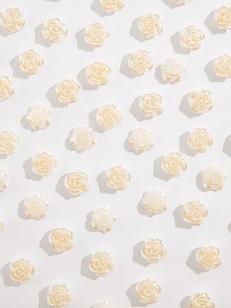 50入組花朵設計DIY髮夾配件