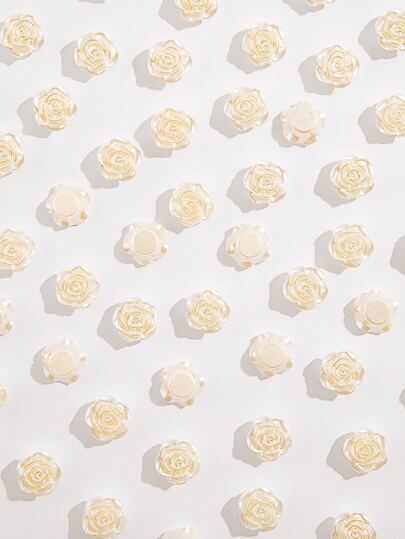 50入組花朵設計DIY髮夾配件