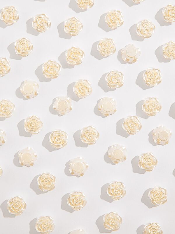 50入組花朵設計DIY髮夾配件