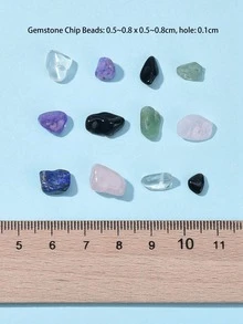 1盒石頭DIY首飾配件 - 彩色 - 查看 4