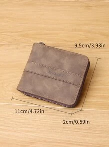DE LI BI Men Letter Graphic Wallet Credit Card Small Purse Bi-Fold Zipper Men Wallet Dad Gifts Mini Thin Lightweight Bi-Fold Portable Money Cash Small Purse Pocket Wallet Minimalist Fashion Modern Business Anniversary On Valentine Day For Birthday Gift Gift Couple Men Male Gift - Coffee Brown - View 6