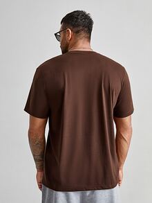 Manfinity Tops Nam Lá thư Giải trí - Cà phê nâu - Xem 2