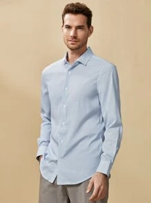GENTILAND Men Allover Print Shirt - Baby Blue - View 5
