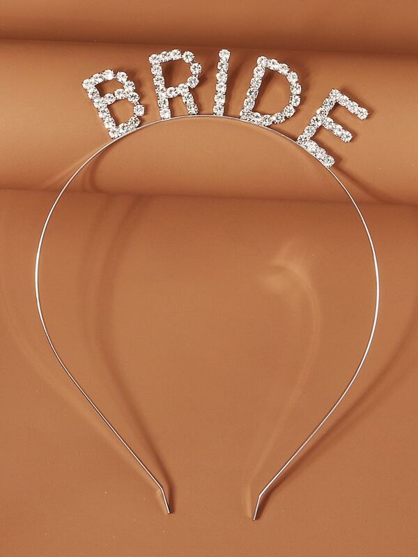 Rhinestone Letters Decorated Bridal Headband Party Headdress Bridal Hair Accessories