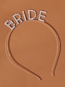 水钻字母装饰新娘头饰派对头饰新娘发饰情人节配饰婚礼发饰 - 銀色 - 查看 7