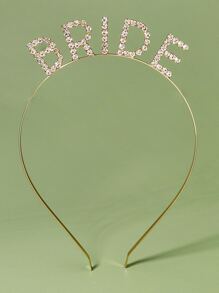 Băng đô cài tóc cô dâu đính chữ lấp lánh, phụ kiện tóc dự tiệc, phụ kiện ngày Valentine, phụ kiện tóc cưới. - Vàng - Xem 2