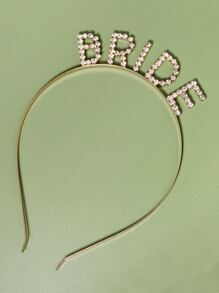 Băng đô cài tóc cô dâu đính chữ lấp lánh, phụ kiện tóc dự tiệc, phụ kiện ngày Valentine, phụ kiện tóc cưới. - Vàng - Xem 5