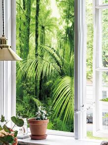 树叶印花装饰电影节装饰拉玛礼物生日毕业 - 綠色 - 查看 1