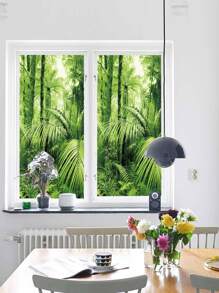 树叶印花装饰电影节装饰拉玛礼物生日毕业 - 綠色 - 查看 2