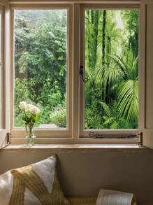 树叶印花装饰电影节装饰拉玛礼物生日毕业 - 綠色 - 查看 3