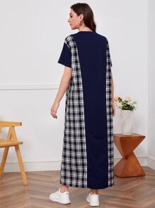 Seusyu 格紋標語圖案連衣裙 - 彩色 - 查看 2