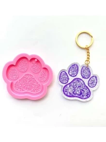 Khuôn silicon mặt dây chuyền 1 cái DIY Paw - Hồng - Xem 1