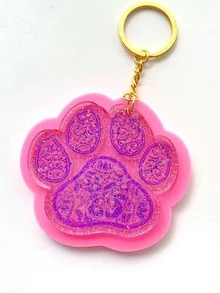 Khuôn silicon mặt dây chuyền 1 cái DIY Paw - Hồng - Xem 3