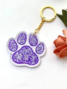 Khuôn silicon mặt dây chuyền 1 cái DIY Paw - Hồng - Xem 4