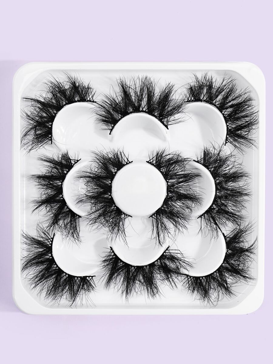 MAGEFY Bộ 5 Đôi Lông Tơ Tự Nhiên 3D 5D Lông Mi Giả Wispy Giả Chồn Lông Mi Giả Kịch Tính Cây Nối Mi Cho Trang Điểm - màu đen - Xem 1