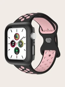 Hộp đựng & dây đeo đồng hồ bằng silicon màu khối màu tương thích với Apple Watch - Nhiều màu - Xem 1