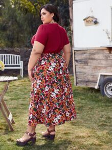 EMERY ROSE 大碼印花前打結連衣裙 - 彩色 - 查看 2