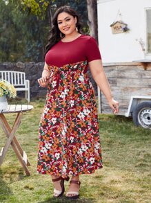 EMERY ROSE 大碼印花前打結連衣裙 - 彩色 - 查看 4