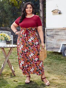 EMERY ROSE 大碼印花前打結連衣裙 - 彩色 - 查看 5