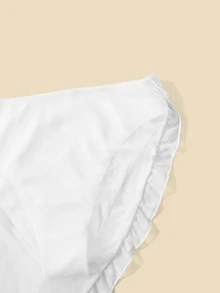 Girls Plain Frill Trim Swim Bottom - White - View 3