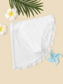 Girls Plain Frill Trim Swim Bottom - White - View 4