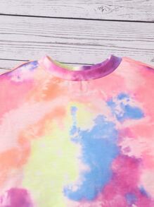 SHEIN 嬰兒女童漸層t卹和短褲套裝 - 彩色 - 查看 3