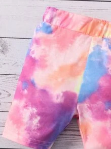 SHEIN 嬰兒女童漸層t卹和短褲套裝 - 彩色 - 查看 4