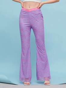 Kara Whiting 滿版印花拼接腰喇叭褲 - 彩色 - 查看 2