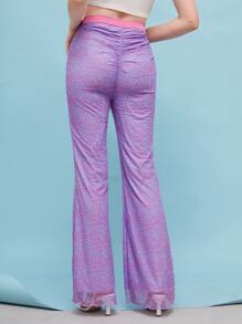 Kara Whiting 滿版印花拼接腰喇叭褲 - 彩色 - 查看 3