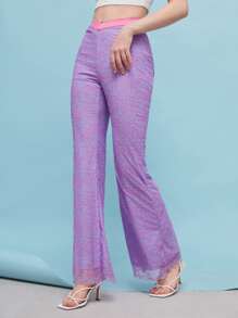 Kara Whiting 滿版印花拼接腰喇叭褲 - 彩色 - 查看 1