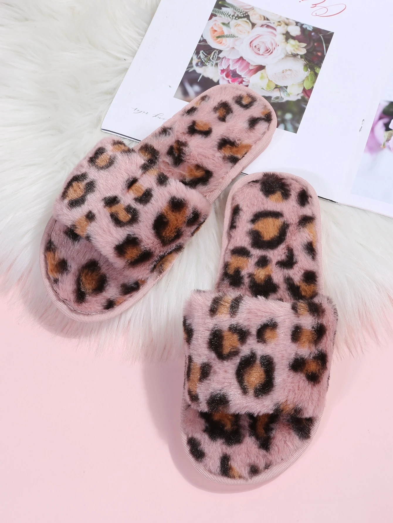 leopard bedroom slippers