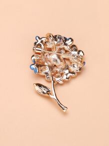 Rhinestone Flower Design Brooch - Màu xanh lam - Xem 2