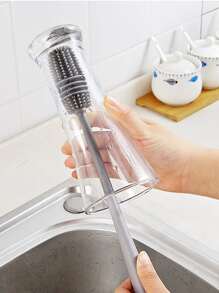 Cup Brush Cup Scrubber Glass Cleaner Kitchen Cleaning Tool Long Handle Drink Wineglass Bottle Glass Cup Cleaning Brush - Multicolor - View 2