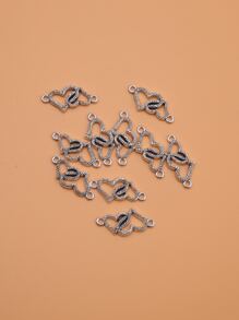 10入組心形墜飾DIY首飾配件 - Ancient Silver - 查看 1