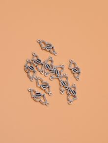 10入組心形墜飾DIY首飾配件 - Ancient Silver - 查看 4