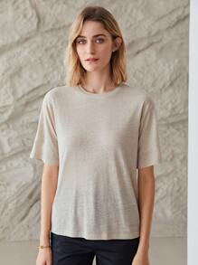 MOTF PREMIUM Camiseta de lino - Albaricoque - Ver 8