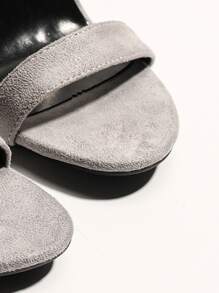 Dép xăng đan Hai âm Giày cao gót Stiletto Suedette  Dây đeo mắt cá chân - Xám - Xem 4