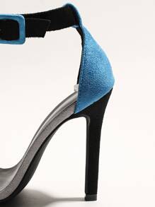 Dép xăng đan Hai âm Giày cao gót Stiletto Suedette  Dây đeo mắt cá chân - Xám - Xem 6