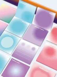 1 peça nota adesiva aleatória de cor gradiente - Multicolorido - Visão 1