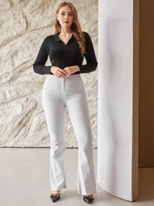 MOTF PREMIUM Body con mezcla de lana tejido - Negro - Ver 5