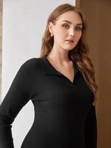 MOTF PREMIUM Body con mezcla de lana tejido - Negro - Ver 6