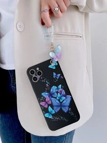 Hộp đựng điện thoại in hình bướm với mặt dây chuyền laser - Nhiều màu - Xem 5