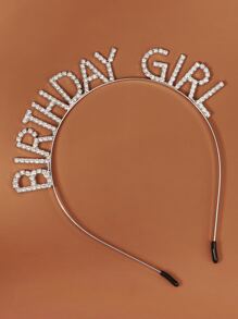 Rhinestone Letter Decor Headband Elegant Tiaras