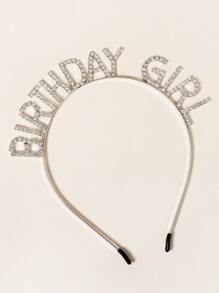 Rhinestone Letter Decor Headband Elegant Tiaras