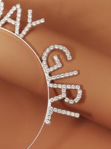 Rhinestone Letter Decor Headband Elegant Tiaras