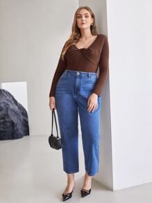 MOTF PREMIUM PLUS VISCOSE TWIST JUMPER - Chocolate Brown - View 3