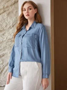 MOTF PREMIUM PLUS LYOCELL STRAIGHT SHIRT - Blue - View 3