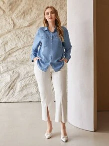 MOTF PREMIUM PLUS LYOCELL STRAIGHT SHIRT - Blue - View 7